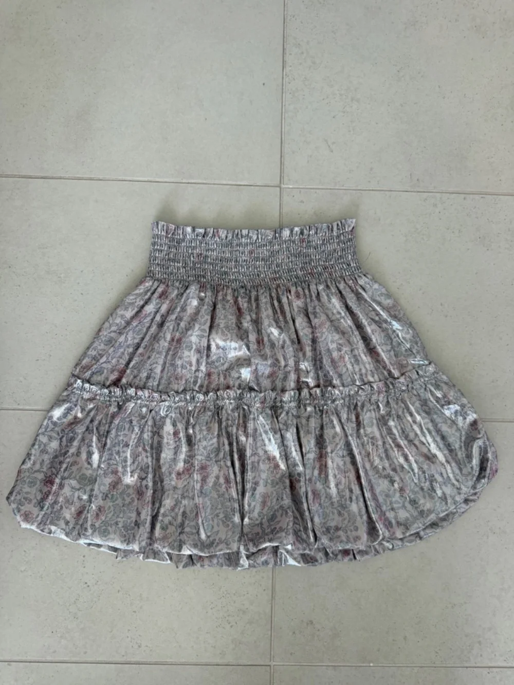 Free People Floral Metallic Mini Skirt XS